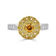 0.31ct Orange Diamond ring with 0.41tct diamond accents with 14K two tone gold