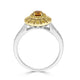 0.31ct Orange Diamond ring with 0.41tct diamond accents with 14K two tone gold