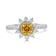 0.24ct Orange Diamond ring with 0.68tct diamond accents set in 14K two tone gold