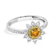 0.24ct Orange Diamond ring with 0.68tct diamond accents set in 14K two tone gold