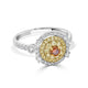 0.22ct Orange Diamond ring with 0.80tct diamond accents set in 14K two tone gold