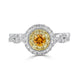 0.19ct Orange Diamond ring with 0.69tct diamond accents set in 14K two tone gold