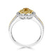 0.26ct Orange Diamond ring with 0.37tct diamond accents set in 14K two tone gold