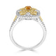 0.20ct Orange Diamond ring with 0.52tct diamond accents set in 14K two tone gold