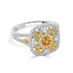 0.20ct Orange Diamond ring with 0.52tct diamond accents set in 14K two tone gold