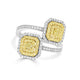 0.25tct Yellow Diamond Ring with 0.73tct Diamonds set in 14K Two Tone gold