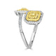 0.25tct Yellow Diamond Ring with 0.73tct Diamonds set in 14K Two Tone gold