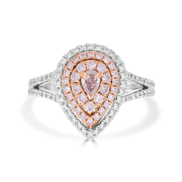 0.16ct Pink Diamond Ring with 0.60tct Diamonds set in 14K Two Tone Gold