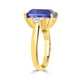 6.14 Tanzanite Rings with 0.41tct Diamond set in 18K Yellow Gold