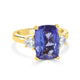 6.14 Tanzanite Rings with 0.41tct Diamond set in 18K Yellow Gold