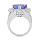 9.56ct Tanzanite ring with 1.67tct diamonds set in 14K white gold