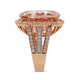 14K Rose Gold And 25.38Ct Morganite With 1.76Tct Diamond Halo Ring