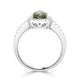 1.38 Demantoid Garnet Rings with 0.33tct Diamond set in 14K White Gold