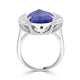 8.58 Tanzanite Rings with 0.48tct Diamond set in 14K White Gold