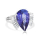 8.58 Tanzanite Rings with 0.48tct Diamond set in 14K White Gold