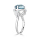 7.12 Blue Zircon Rings with 0.34tct Diamond set in 14K White Gold