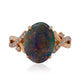 14K yellow gold 2.80ct Opal Rings with 0.19tct Diamond accents