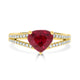 1.77ct Rubellite ring with 0.23tct diamonds set in 14kt yellow gold