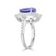 4.86ct Tanzanite Ring with 0.69tct Diamonds set in 14K White Gold