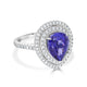 4.86ct Tanzanite Ring with 0.69tct Diamonds set in 14K White Gold