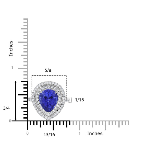 4.86ct Tanzanite Ring with 0.69tct Diamonds set in 14K White Gold