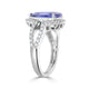 3.92Ct Tanzanite With 0.49Tct Diamonds Set In 14K White Gold