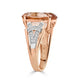 7.54ct Morganite ring with 0.11tct diamonds set in 14K two tone gold