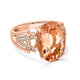 7.54ct Morganite ring with 0.11tct diamonds set in 14K two tone gold