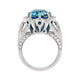 15.24Ct Blue Zircon Ring With 0.77Tct Diamonds In 14K White Gold