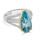 4.04ct Aquamarine Rings with 0.27tct Diamond set in 14K White Gold