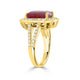 6.47Ct Ruby Ring With 0.74Tct Diamonds Set In 14K Yellow Gold