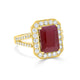 6.47Ct Ruby Ring With 0.74Tct Diamonds Set In 14K Yellow Gold