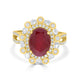 4.84Ct Ruby Ring With 0.98Tct Diamonds Set In 14K Yellow Gold