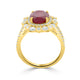 4.84Ct Ruby Ring With 0.98Tct Diamonds Set In 14K Yellow Gold