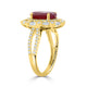 4.84Ct Ruby Ring With 0.98Tct Diamonds Set In 14K Yellow Gold