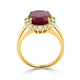 6.47Ct Ruby Ring With 0.57Tct Diamonds Set In 14K Yellow Gold