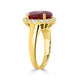 6.47Ct Ruby Ring With 0.57Tct Diamonds Set In 14K Yellow Gold