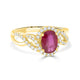 1.55 Ruby Rings with 0.34tct Diamond set in 14K Yellow Gold