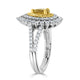 0.51tct Yellow Diamonds Rings with 1.31tct white diamonds set in 14kt two tone gold