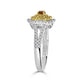 0.22ct Orange Diamond ring with 0.58tct diamond accents set in 14K two tone gold