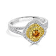 0.22ct Orange Diamond ring with 0.58tct diamond accents set in 14K two tone gold