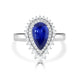 2.28ct Sapphire Ring with 0.36tct Diamonds set in 14K White Gold