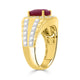 5.06Ct Ruby Ring With 0.44Tct Diamonds Set In 14K Two Tone Gold