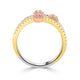 0.21tct Pink Diamond Ring with 0.46tct Diamonds set in 14K Two Tone Gold