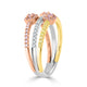 0.21tct Pink Diamond Ring with 0.46tct Diamonds set in 14K Two Tone Gold