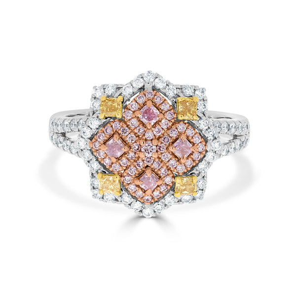 0.36ct Pink Diamond Ring with 0.61ct Diamonds set in 14K Two Tone