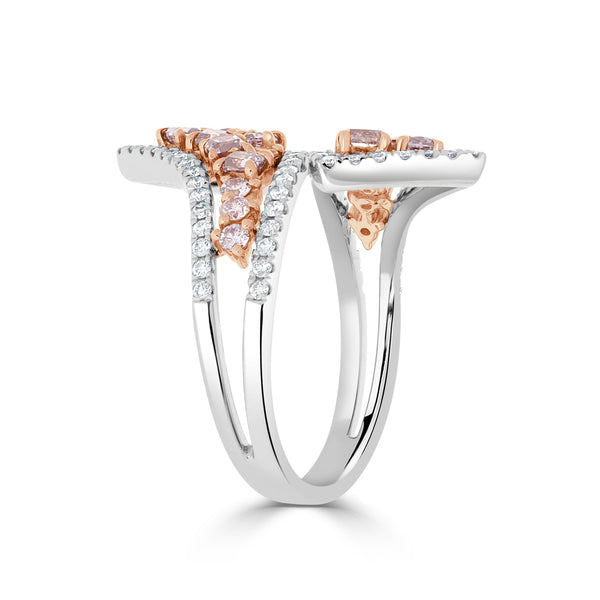 0.93ct Pink Diamond Ring with 0.56ct Diamonds set in 14K Two Tone