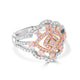 0.52ct Pink Diamond Ring with 0.6ct Diamonds set in 14K Two Tone