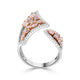 0.87ct Pink Diamond Ring with 0.58ct Diamonds set in 14K Two Tone