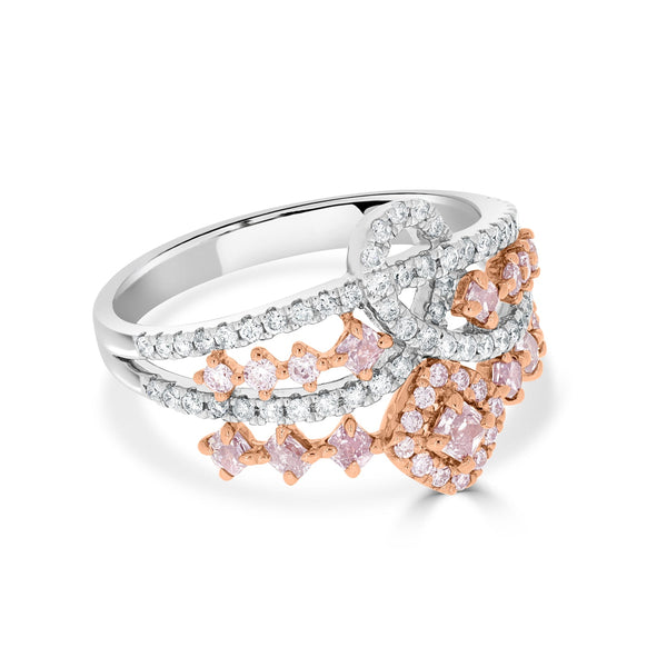 0.51ct Pink Diamond Ring with 0.49ct Diamonds set in 14K Two Tone